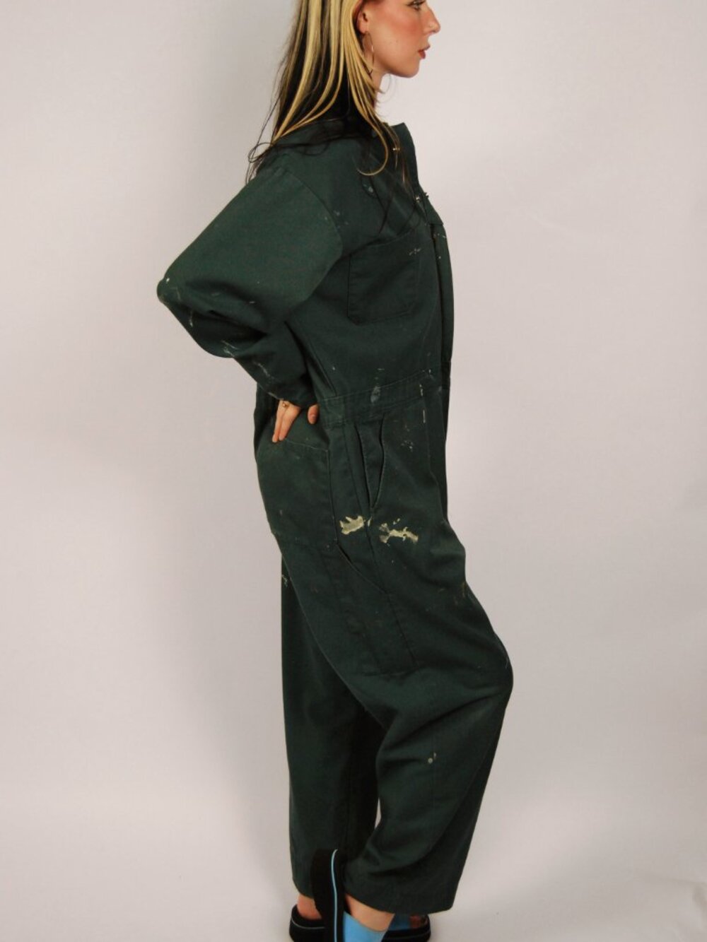 90s Distressed Coveralls (2XL) vintage mens pants painted pants utility uniform - Picture 2 of 8